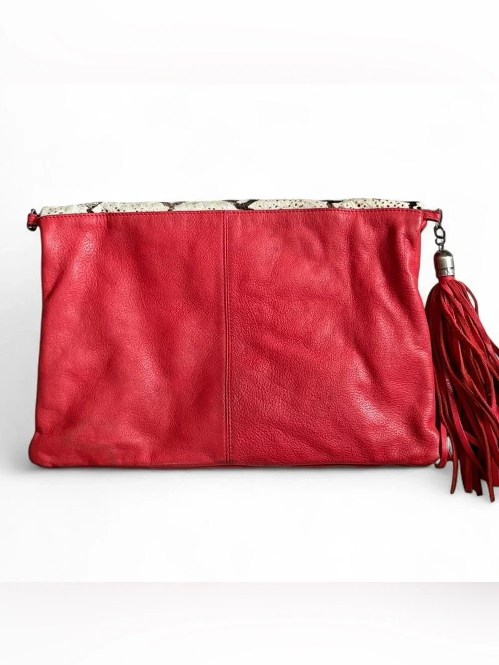 Y2K vintage Tylie Malibu bag pony hair & leather oversized envelope clutch
